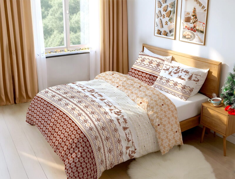 Flanelové obliečky Beskydy Karamel