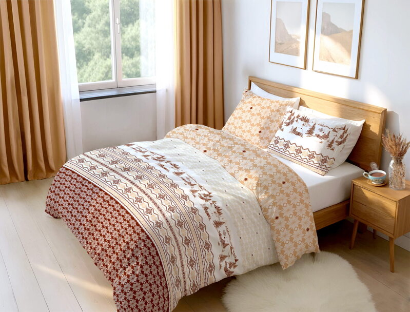 Flanelové obliečky Beskydy Karamel