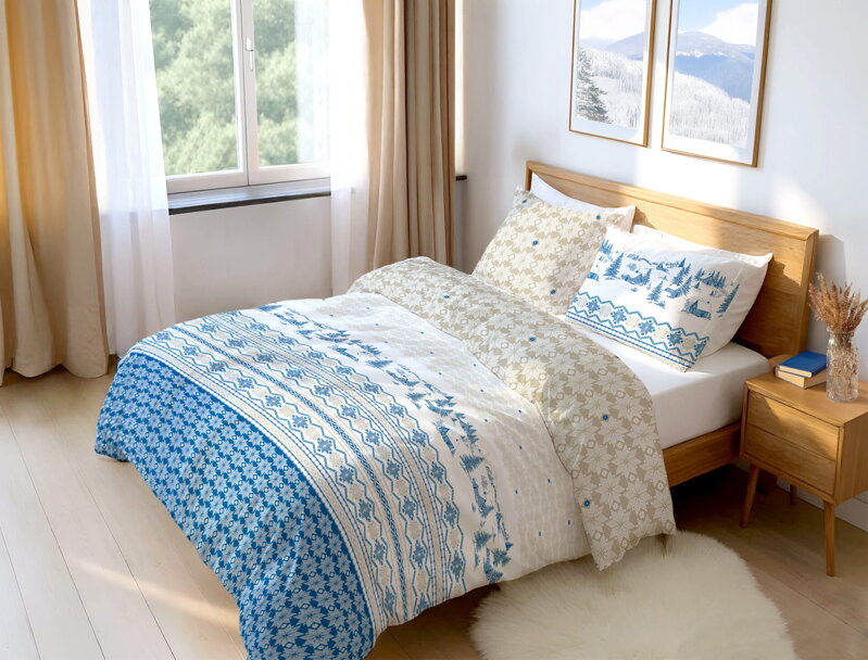 Flanelové obliečky Beskydy Modrá