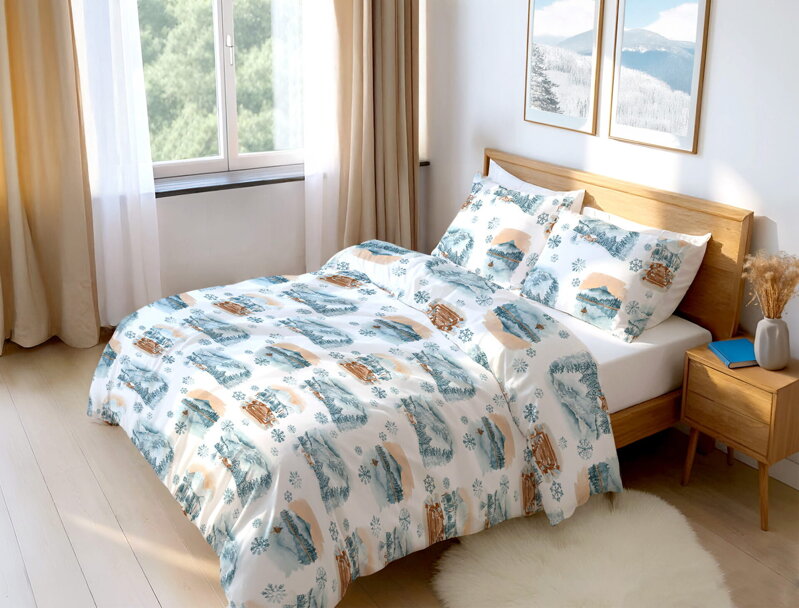 Flanelové obliečky Pieniny Modrá