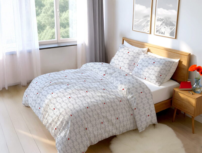 Flanelové obliečky Poľana Sivá