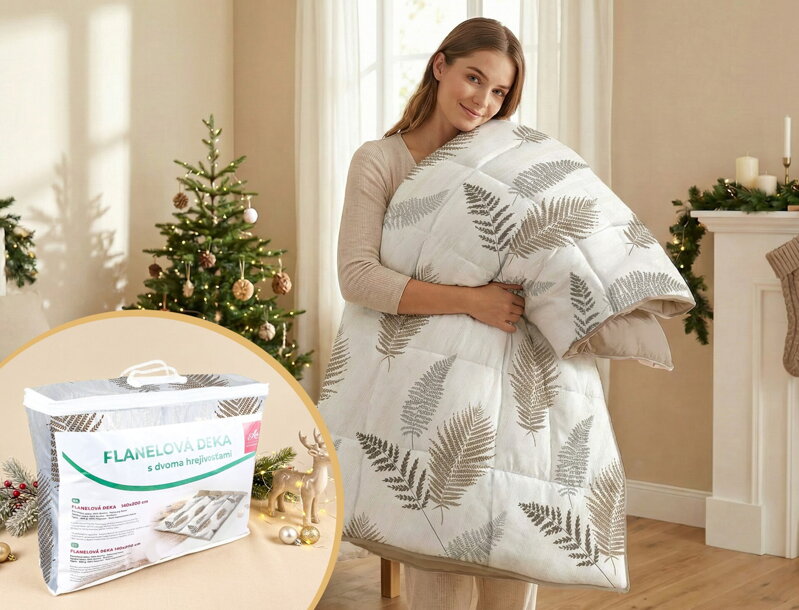 Flanelová deka s dvomi hrejivosťami FJORD Terra