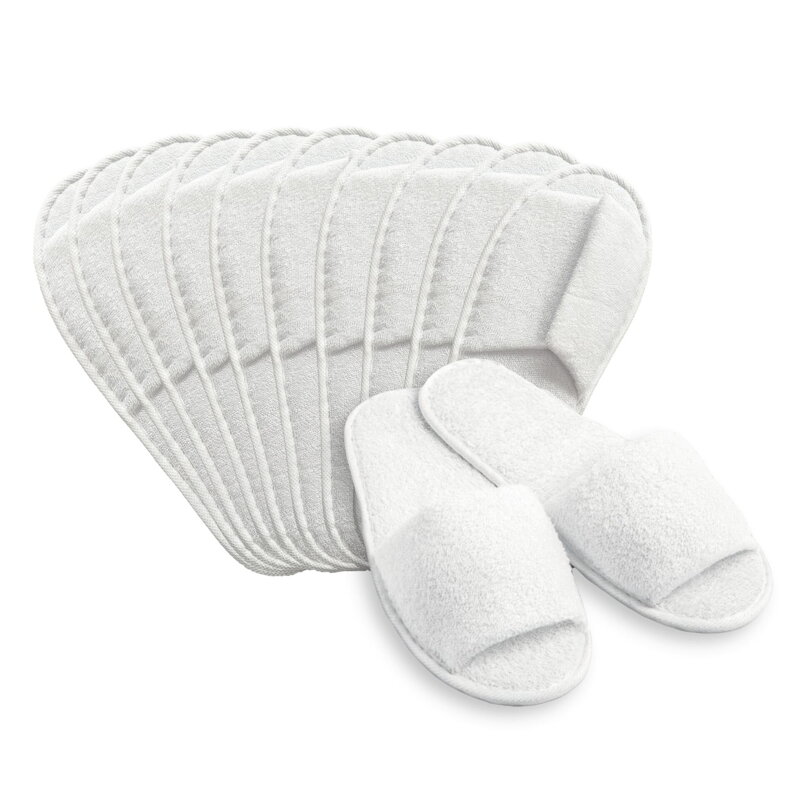 10 set Froté papuče s otvorenou špičkou 10 set Froté papuče s otvorenou špičkou