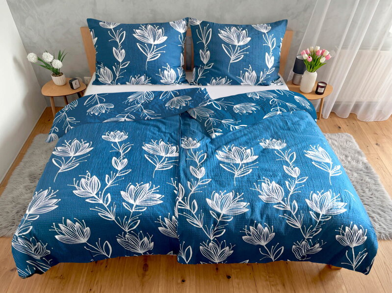 Krepové návliečky PAOLA Dark Blue