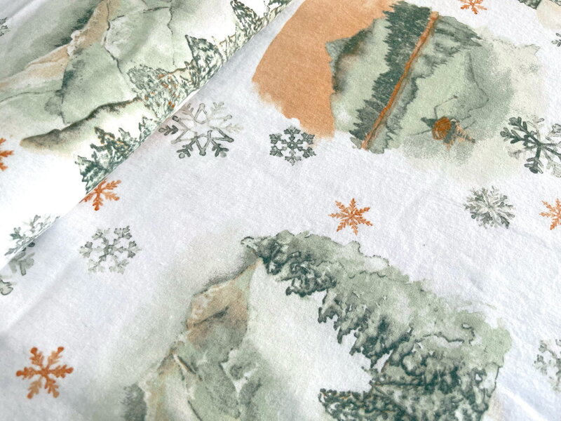 Bavlnená látka flanel PIENINY Zelená