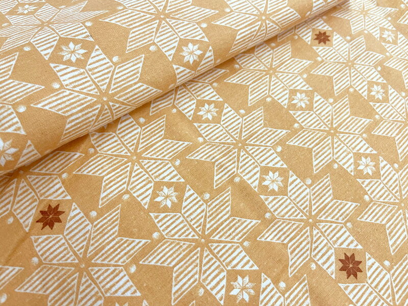 Bavlnená látka flanel POĽANA Karamel