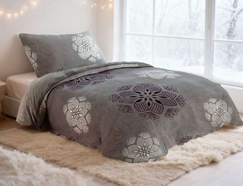 Obliečky MIKROFLANEL Hanesy Grey Obliečky MIKROFLANEL Hanesy Grey