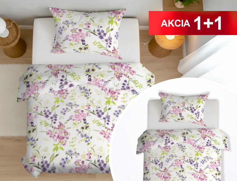 Bavlnené obliečky 1+1 DOMAŠA Fialová