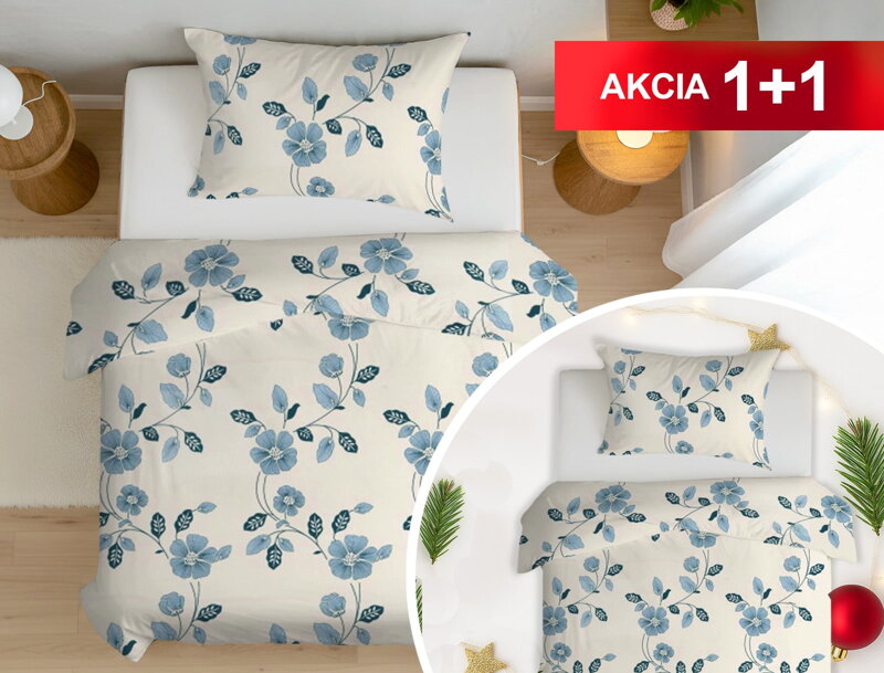 Bavlnené obliečky 1+1 FAUNA Blue