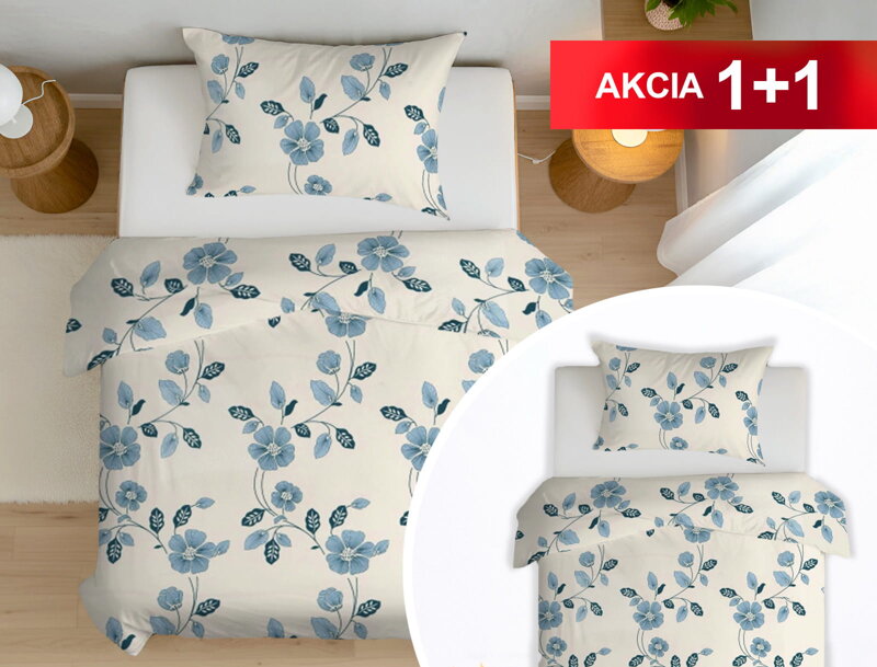 Bavlnené obliečky 1+1 FAUNA Blue