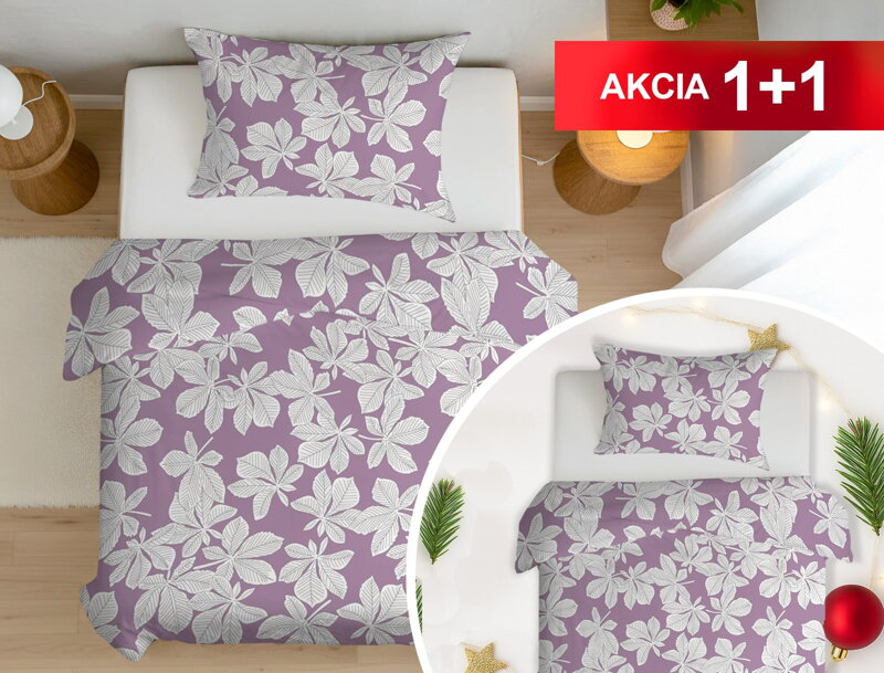 Bavlnené obliečky 1+1 GAŠTANY Lila