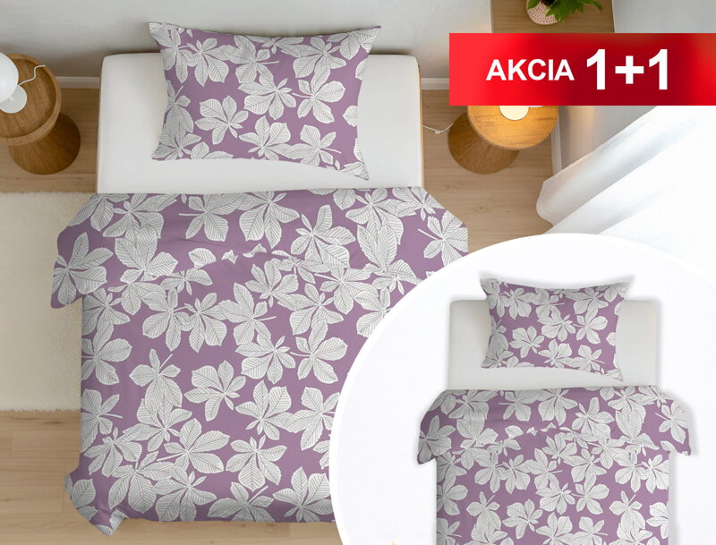 Bavlnené obliečky 1+1 GAŠTANY Lila