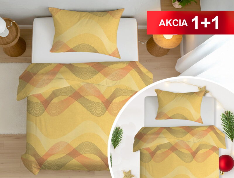 Bavlnené obliečky 1+1 JABLONEC Yellow