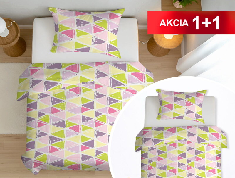 Bavlnené obliečky 1+1 MALINÔ BRDO Lime