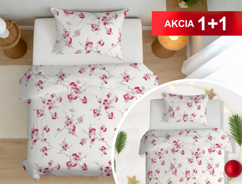 Bavlnené obliečky 1+1 MÁRIA Fuchsiová