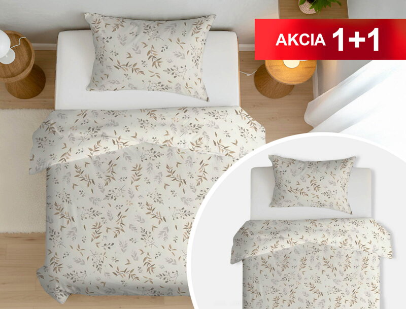 Bavlnené obliečky 1+1 OLIVE Beige