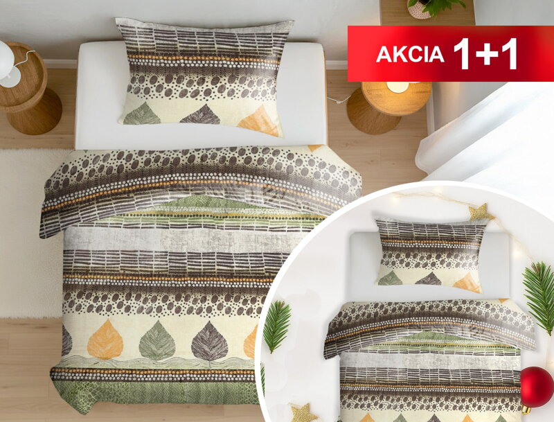 Bavlnené obliečky 1+1 PETROVICE Olive