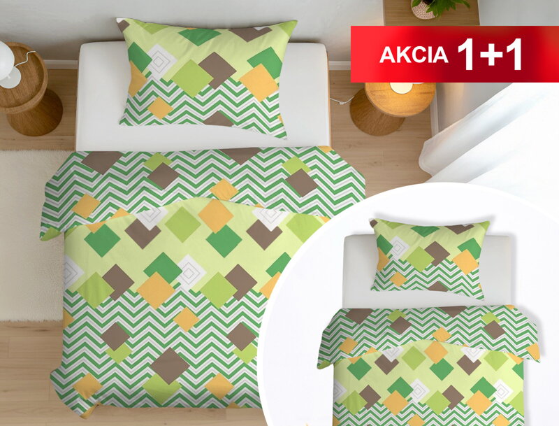 Bavlnené obliečky 1+1 PLAVNICA Green