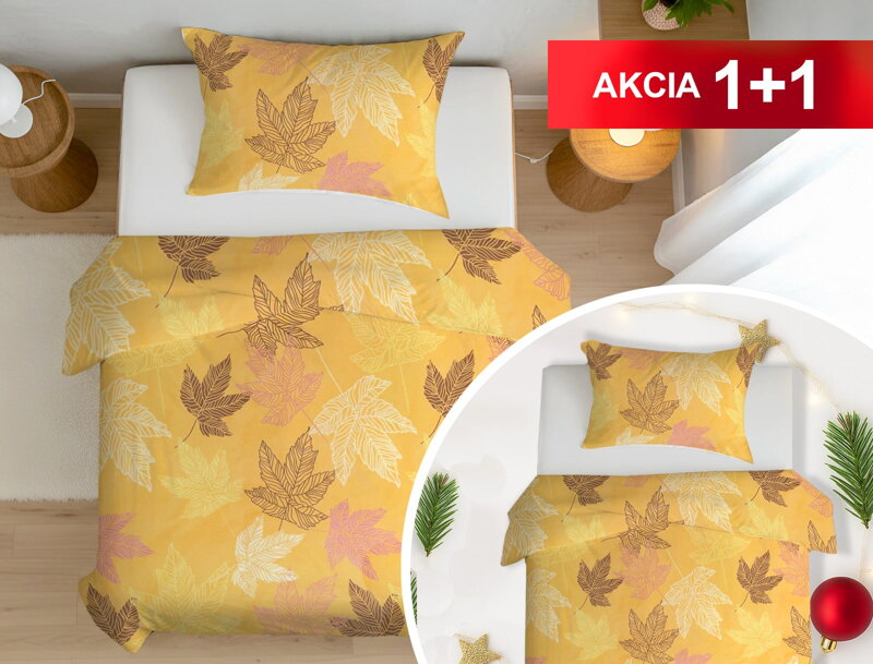 Bavlnené obliečky 1+1 RADÔSTKA Yellow