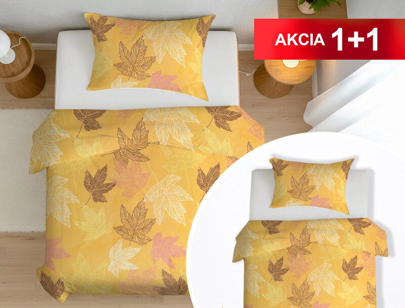 Bavlnené obliečky 1+1 RADÔSTKA Yellow