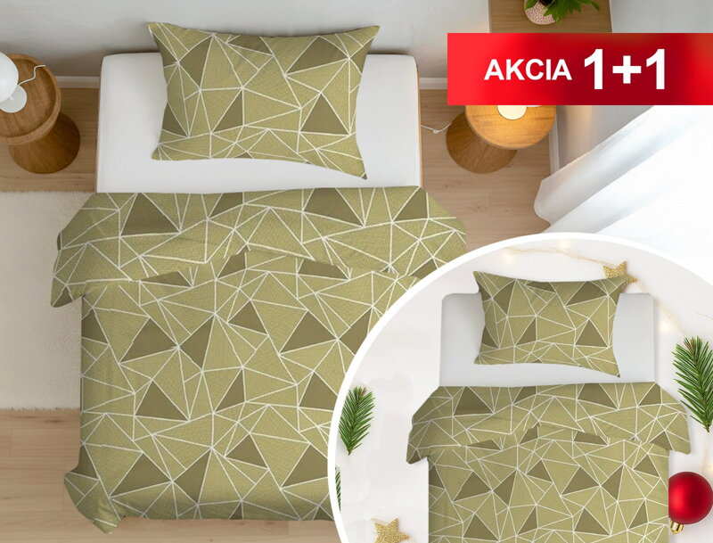 Bavlnené obliečky 1+1 ŠTÚROVO Olive