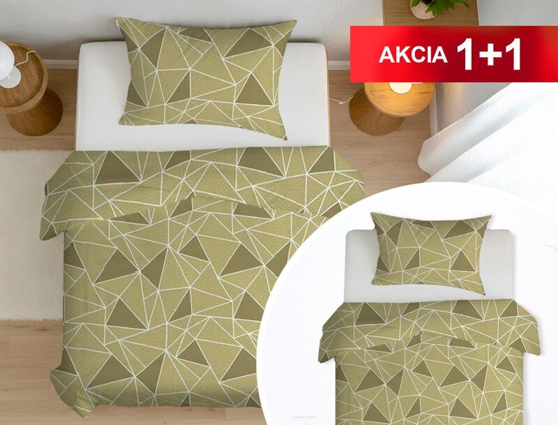 Bavlnené obliečky 1+1 ŠTÚROVO Olive