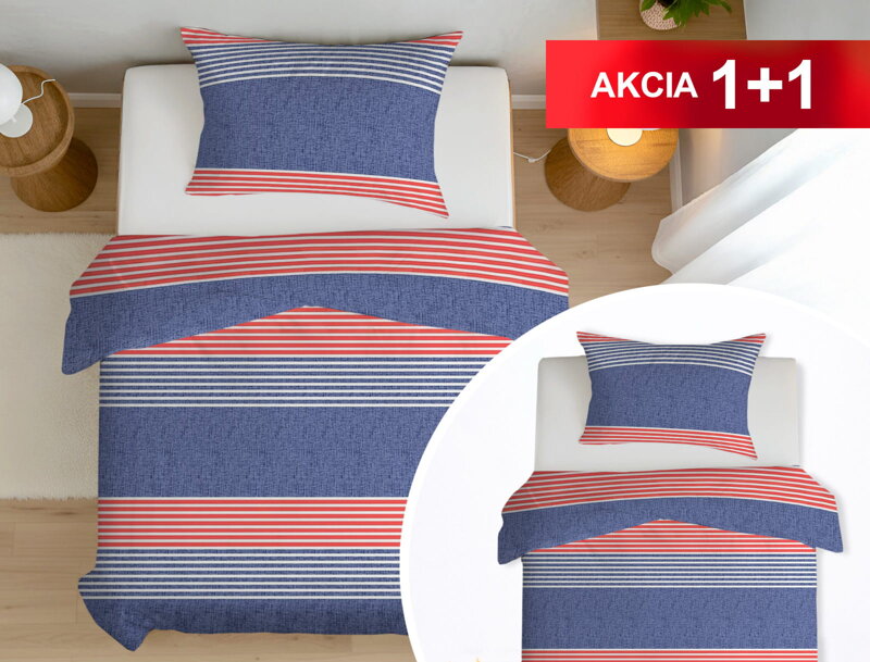 Bavlnené obliečky 1+1 SMART Blue