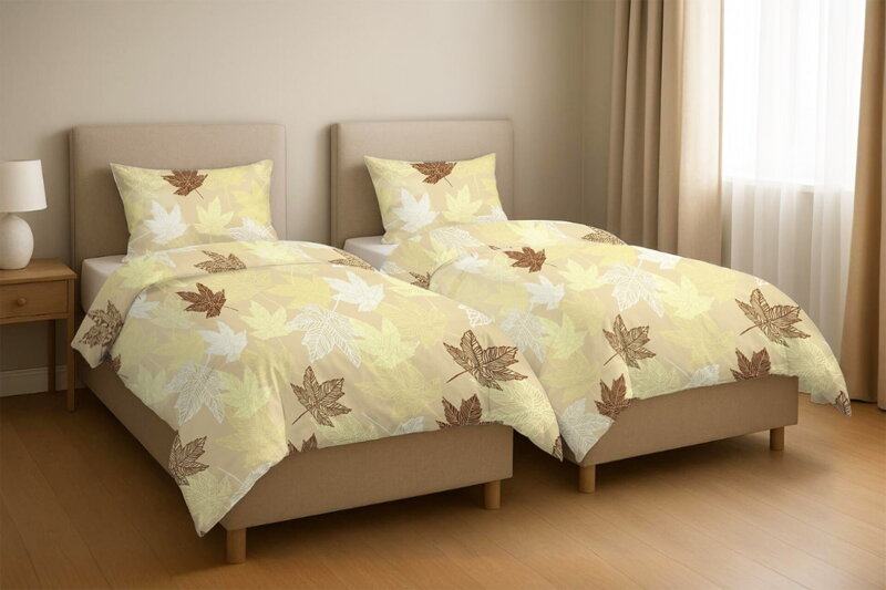 Bavlnené obliečky 1+1 RADÔSTKA Beige