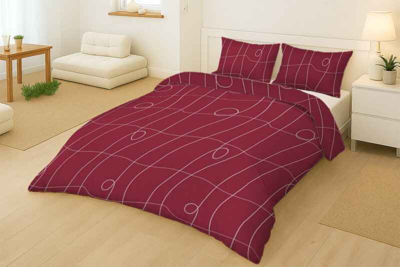 Predĺžené obliečky CURL LINES Bordová Predĺžené obliečky CURL LINES Bordová