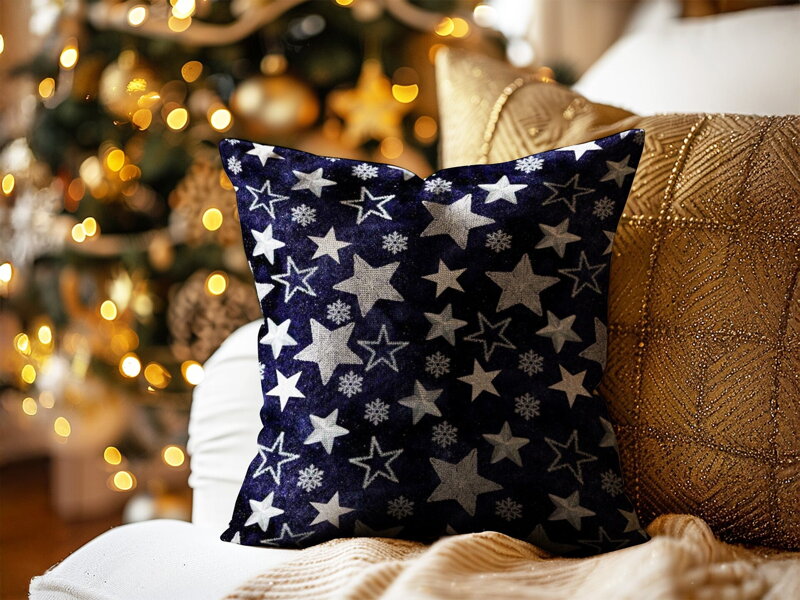 Vianočná obliečka na vankúš SUPERNOVA Blue