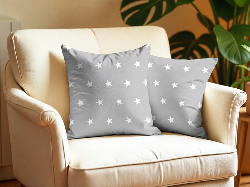 2 set obliečok na vankúš STARS Grey