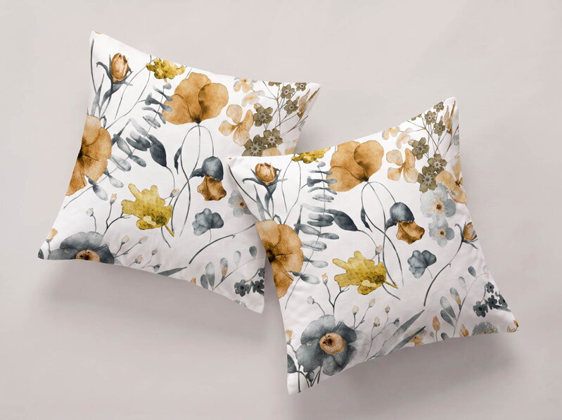 2 set perkalových obliečok FLORALA Yellow