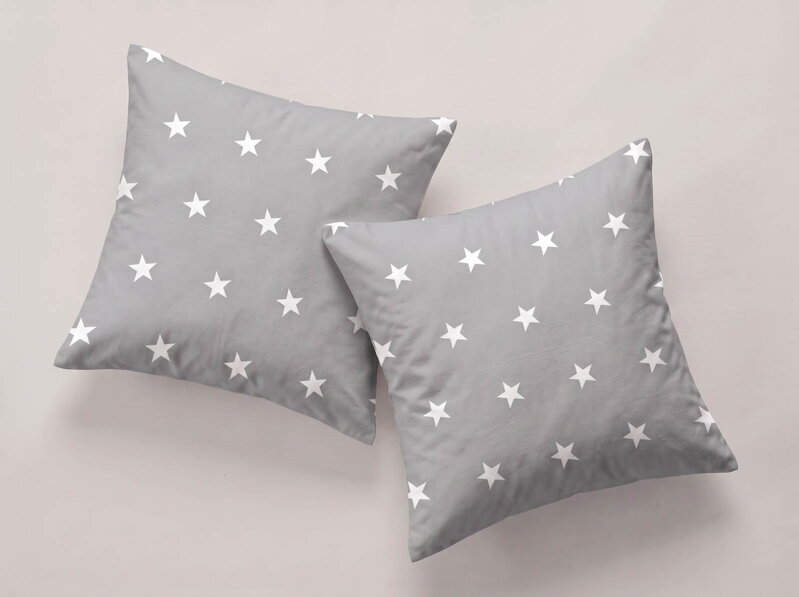 2 set obliečok na vankúš STARS Grey