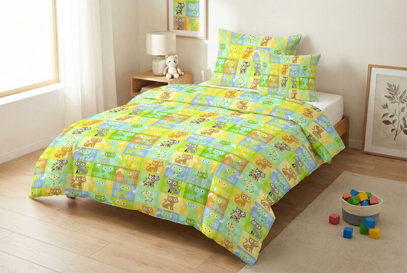 Bavlnené obliečky CATS Zelená