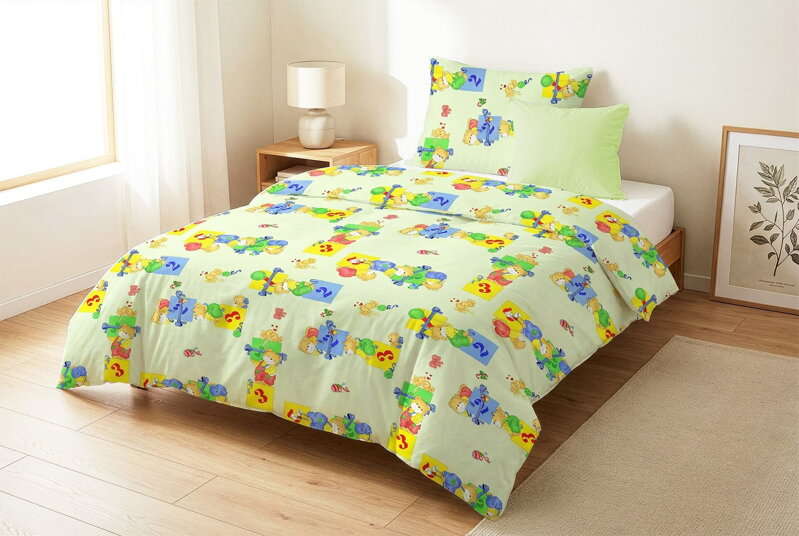 Detské obliečky ŠANTIACE MEDVEDÍKY Zelená 140x200 cm