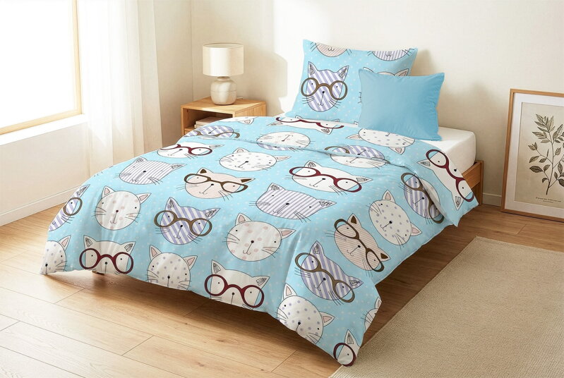 Detské obliečky WISE CAT Blue