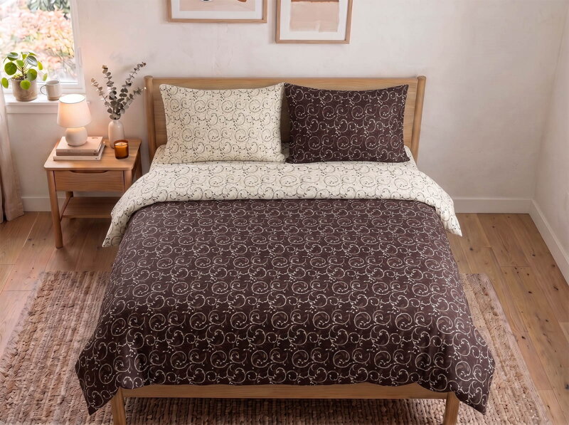 Obliečky SATÉN LÍVIA Brown Cream