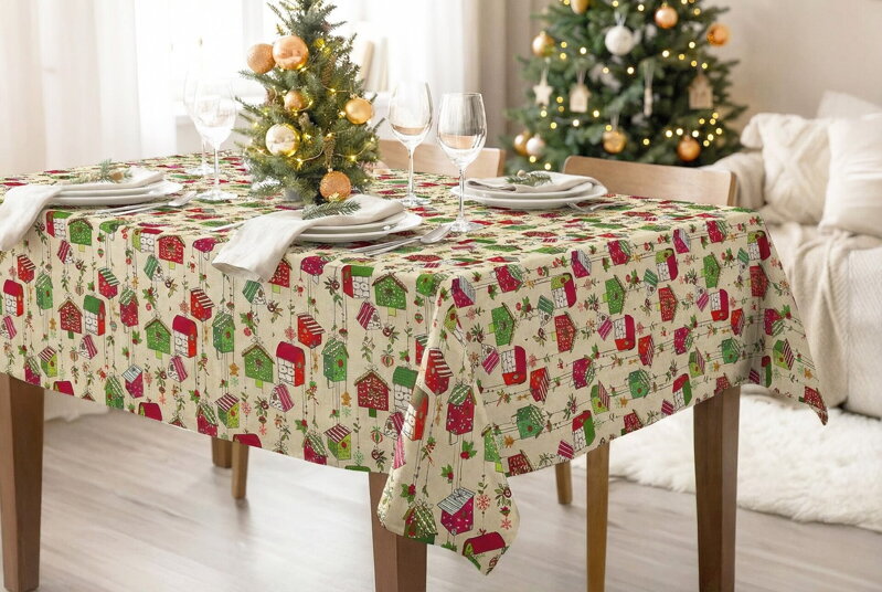 Vianočný obrus VTÁČIA BÚDKA