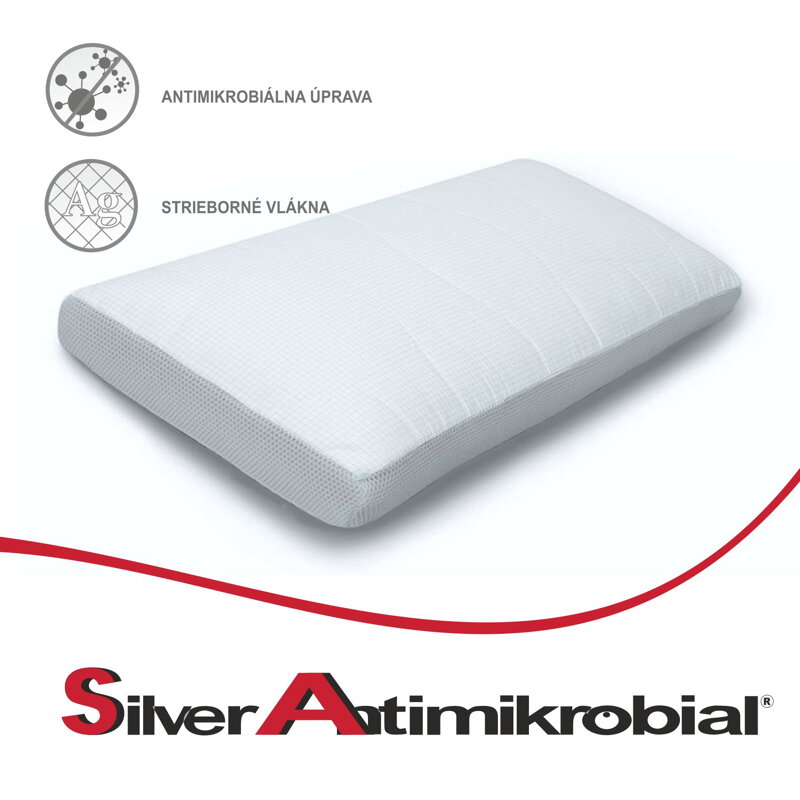 Anatomický vankúš SILVER Antimikrobial® | 70x35x7