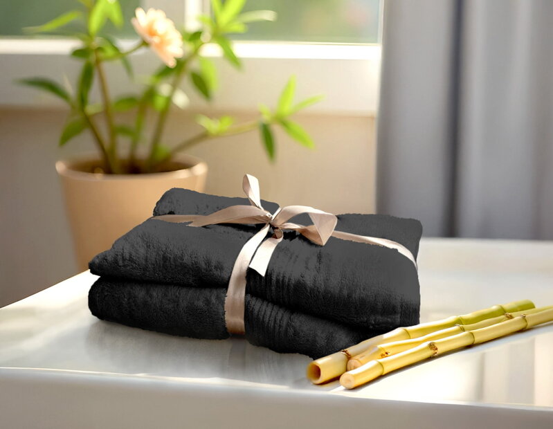 Sada uterák a osuška ÁČKO BAMBOO Black Sada uterák a osuška ÁČKO BAMBOO Black