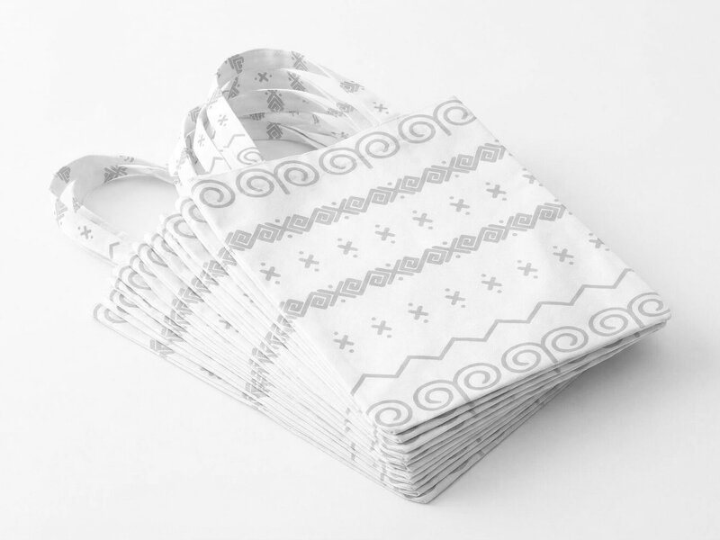 Eko tašky Čičmany Sivá | sada 100 ks