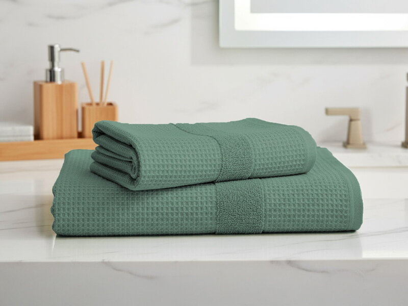 2 Sada uterák a osuška WAFFE Sage Green