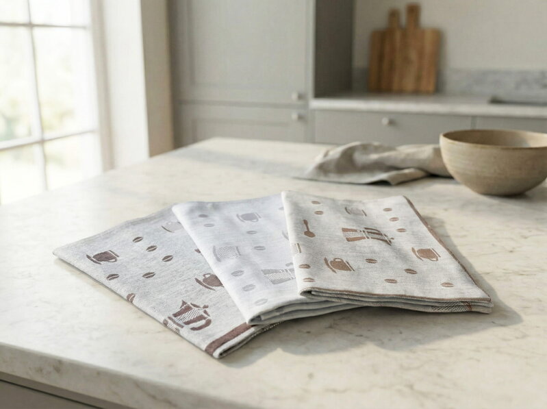 Sada 3ks | Utierky z egyptskej bavlny ZINA Biela káva