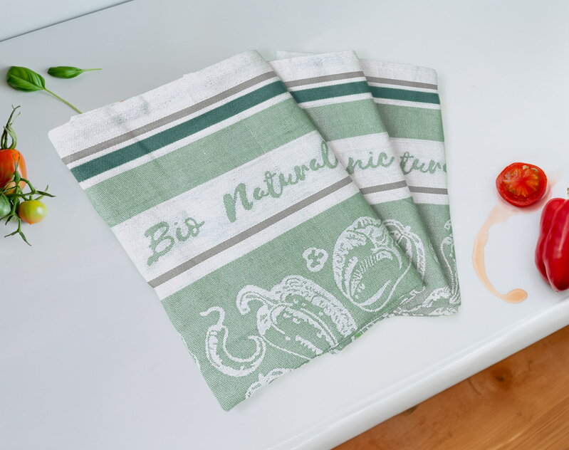 Sada 3ks | Bavlnené utierky PAPRIKA Green