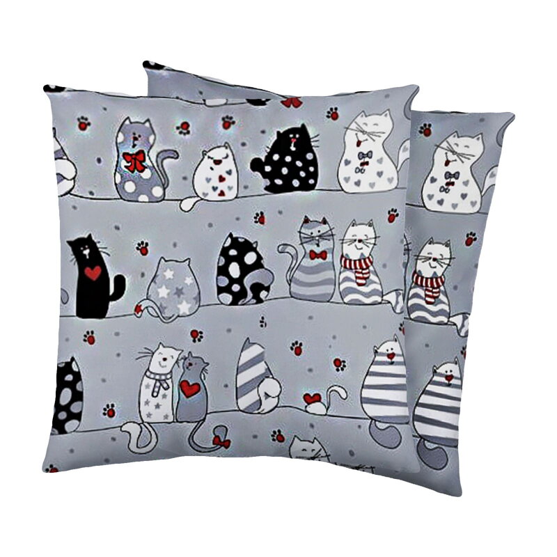 2 set obliečok na vankúš HAPPY CATS