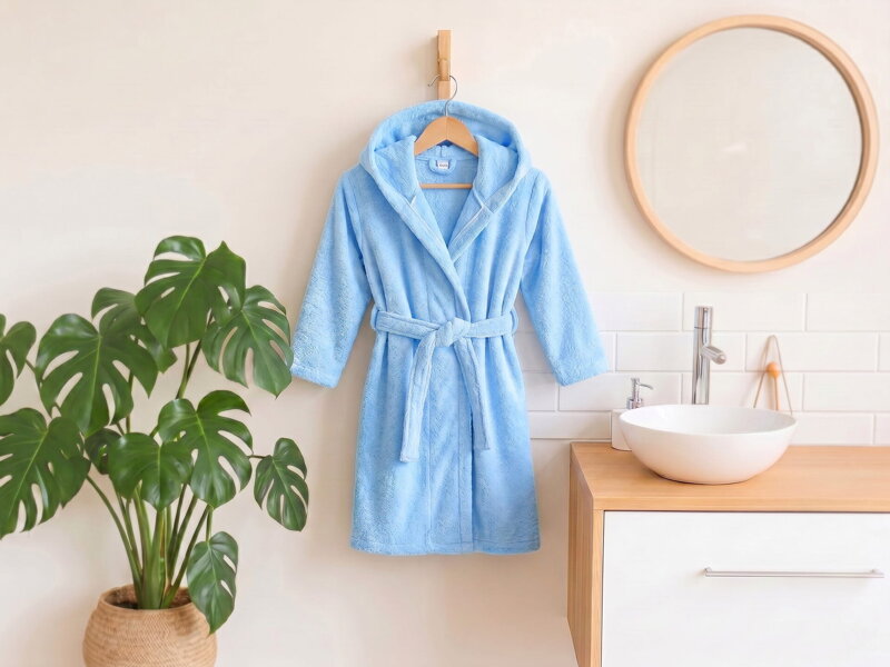 Detský froté župan Svetlo Modrý | 100% Bavlna